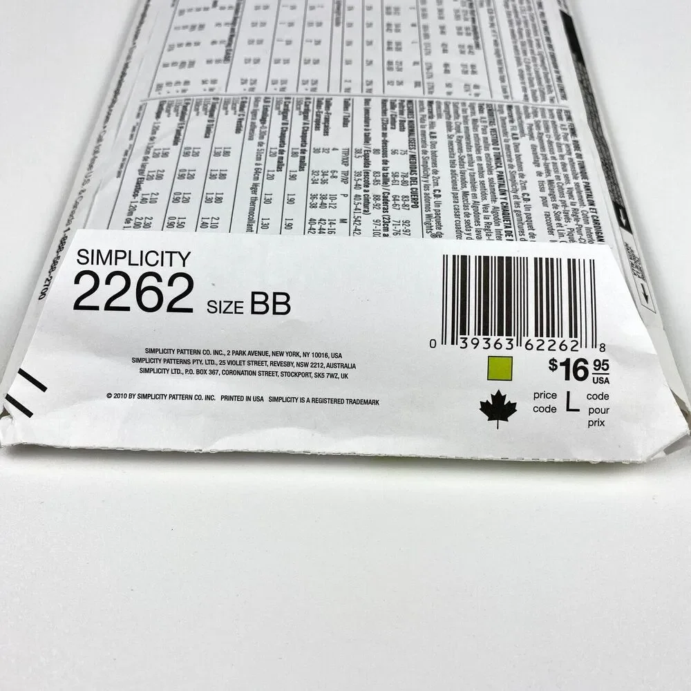 Simplicity 2262 sewing